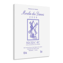Load image into Gallery viewer, Wine Label Themed Wall Print - Moulin Des Dames Wine Label Print on Acrylic Panel