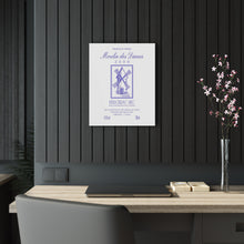 Load image into Gallery viewer, Moulin Des Dames Wine Label Print on Acrylic Panel 16x20 hung
