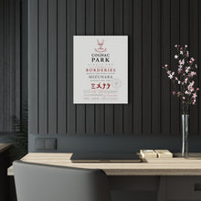 Load image into Gallery viewer, Cognac Park Mizunara Label Print on Acrylic Panel 16x20 hung