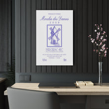 Load image into Gallery viewer, Moulin Des Dames Wine Label Print on Acrylic Panel 20x30 hung