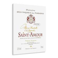 Load image into Gallery viewer, Wine Lover Gift Idea - Saint Amour Wine Label Print on Acrylic Panel