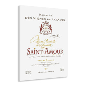 Wine Lover Gift Idea - Saint Amour Wine Label Print on Acrylic Panel