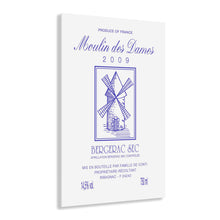 Load image into Gallery viewer, Wine Label Themed Wall Print - Moulin Des Dames Wine Label Print on Acrylic Panel