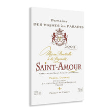 Load image into Gallery viewer, Saint Amour Wine Label Print on Acrylic Panel 20x30