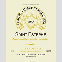 Load image into Gallery viewer, Wine Label Themed Art Print  on Archival Paper - Chateau Chambert-Marbuzet Label Fine Art Prints