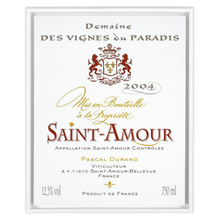 Load image into Gallery viewer, Wine Label Themed Artwork - Saint Amour Wine Label Print on Canvas in a Floating Frame