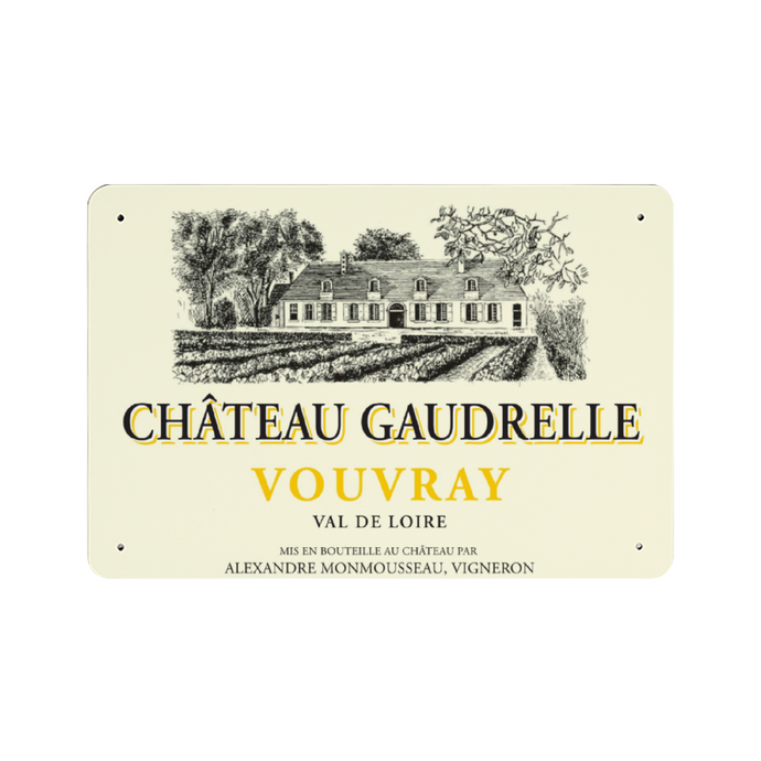Wine Label Themed Decor - Chateau Gaudrelle Wine Label Print on Metal Plate 8