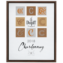 Load image into Gallery viewer, Wine Themed Artwork - Chardonnay D'Alsace - Dopff au Moulin Label Print on Canvas in a Floating Frame