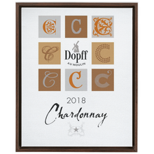 Load image into Gallery viewer, Wine Themed Artwork - Chardonnay D&#39;Alsace - Dopff au Moulin Label Print on Canvas in a Floating Frame