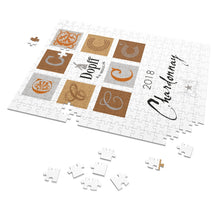 Load image into Gallery viewer, Wine Label Themed Jigsaw Puzzles - Chardonnay D'Alsace - Dopff au Moulin bottle Label Print on 252 or 500 Pieces Puzzle - Made in America