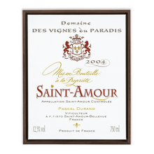 Load image into Gallery viewer, Wine Label Themed Artwork - Saint Amour Wine Label Print on Canvas in a Floating Frame