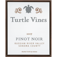 Load image into Gallery viewer, Wine Label Themed Artwork - Turtle Vines Wine Label Print on Canvas in a Floating Frame