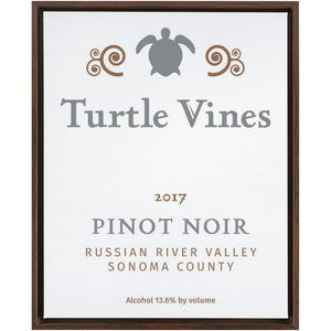 Wine Label Themed Artwork - Turtle Vines Wine Label Print on Canvas in a Floating Frame