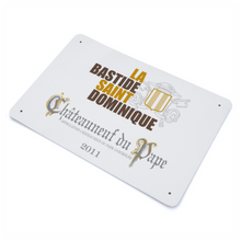 Load image into Gallery viewer, Winery Themed Decor - La Bastide Chateauneuf du Pape Wine Label Print on Metal Plate 8" x 12" Made in the USA