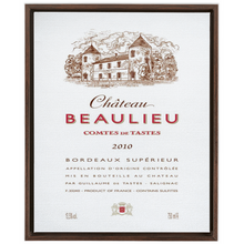 Load image into Gallery viewer, Wine Label Themed Artwork - Chateau Beaulieu Wine Label Print on Canvas in a Floating Frame