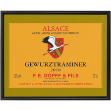 Load image into Gallery viewer, Wine Label Themed Artwork - P.E. Dopff Gewurztraminer Wine Label Print on Canvas in a Floating Frame
