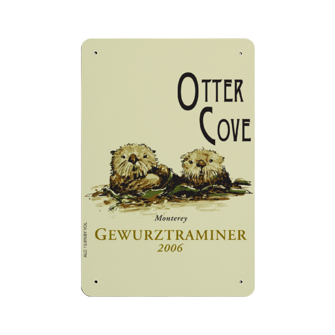 Wine Label Themed Wall Decor - Otter Cove Label Print on Metal Plate 8