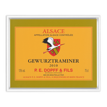 Load image into Gallery viewer, Wine Label Themed Artwork - P.E. Dopff Gewurztraminer Wine Label Print on Canvas in a Floating Frame