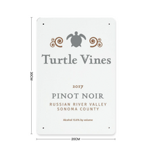 Load image into Gallery viewer, Wine Label Themed Wall Decor - Turtle Vines Wine Label Print on Metal Plate 8" x 12" Made in the USA