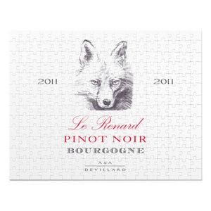 Wine Label Themed Jigsaw Puzzles - Le Renard Pinot Noir Label Print on 252 or 500 Pieces Puzzle - Made in America