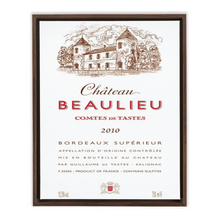 Load image into Gallery viewer, Wine Label Themed Artwork - Chateau Beaulieu Wine Label Print on Canvas in a Floating Frame