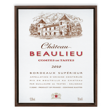 Load image into Gallery viewer, Wine Label Themed Artwork - Chateau Beaulieu Wine Label Print on Canvas in a Floating Frame