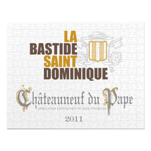 Load image into Gallery viewer, Winery Themed Jigsaw Puzzles - La Bastide St Dominique Chateauneuf du Pape Label Print on 252 or 500 Pieces Puzzle - Made in America