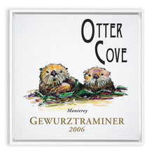 Load image into Gallery viewer, Wine Label Themed Artwork - Otter Cove Gewurztraminer 2006 Print on Canvas in a Floating Frame