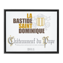 Load image into Gallery viewer, Winery Themed Artwork - La Bastide Saint Dominique Chateauneuf du Pape Wine Label Print on Canvas in a Floating Frame