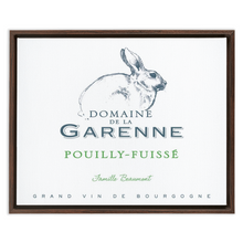 Load image into Gallery viewer, Wine Label Themed Artwork - Domaine de la Garenne Wine Label Print on Canvas in a Floating Frame