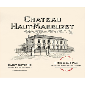 Winery Gifts and Wine Themed Wall Decor - Chateau Haut-Marbuzet Wine Label Printed on Rectangular Eco-Friendly Recycled Aluminum