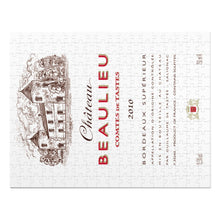 Load image into Gallery viewer, Wine Themed Jigsaw Puzzles - Label of Chateau Beaulieu Print 252 Pieces Puzzle - Made in America