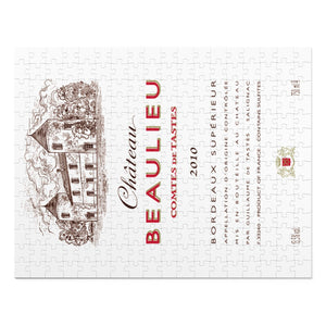Wine Themed Jigsaw Puzzles - Label of Chateau Beaulieu Print 252 Pieces Puzzle - Made in America