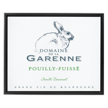 Load image into Gallery viewer, Wine Label Themed Artwork - Domaine de la Garenne Wine Label Print on Canvas in a Floating Frame
