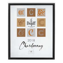 Load image into Gallery viewer, Wine Themed Artwork - Chardonnay D'Alsace - Dopff au Moulin Label Print on Canvas in a Floating Frame