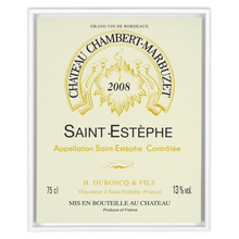 Load image into Gallery viewer, Wine Themed Artwork - Chateau Chambert-Marbuzet Label Print on Canvas in a Floating Frame