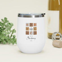 Load image into Gallery viewer, Wine Label Themed Drinkware - Chardonnay D'Alsace - Dopff au Moulin Label on 12oz Insulated Wine Tumbler
