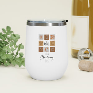 Wine Label Themed Drinkware - Chardonnay D'Alsace - Dopff au Moulin Label on 12oz Insulated Wine Tumbler