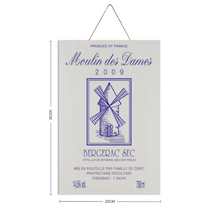 Load image into Gallery viewer, Wine Label Themed Wall Decor - Moulin des Dames Label Print on Wooden Plaque 8" x 12" Made in the USA