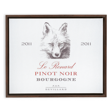 Load image into Gallery viewer, Wine Label Themed Artwork - Le Renard Pinot Noir Wine Label Print on Canvas in a Floating Frame