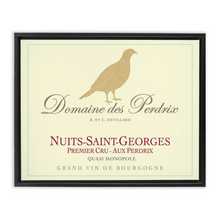 Load image into Gallery viewer, Wine Label Themed Artwork - Domaine des Perdrix Wine Label Print on Canvas in a Floating Frame