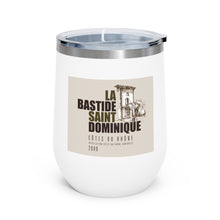 Load image into Gallery viewer, Wine Label Themed Drinkware - La Bastide Saint Dominique Winery Cotes du Rhone Wine Label on 12oz Insulated Wine Tumbler