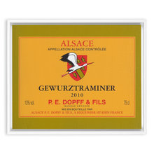 Load image into Gallery viewer, Wine Label Themed Artwork - P.E. Dopff Gewurztraminer Wine Label Print on Canvas in a Floating Frame