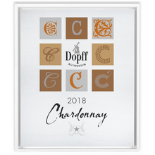 Load image into Gallery viewer, Wine Themed Artwork - Chardonnay D'Alsace - Dopff au Moulin Label Print on Canvas in a Floating Frame