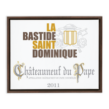 Load image into Gallery viewer, Winery Themed Artwork - La Bastide Saint Dominique Chateauneuf du Pape Wine Label Print on Canvas in a Floating Frame