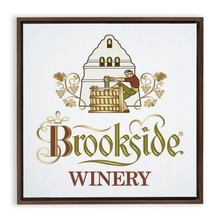 Load image into Gallery viewer, Wine Label Themed Artwork - Brookside Winery Label Print on Canvas in a Floating Frame