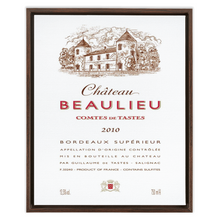 Load image into Gallery viewer, Wine Label Themed Artwork - Chateau Beaulieu Wine Label Print on Canvas in a Floating Frame