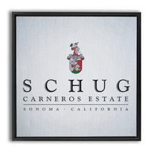 Load image into Gallery viewer, Wine Label Themed Artwork - Schug Carneros Estate Print on Canvas in a Floating Frame