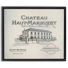 Load image into Gallery viewer, Winery Themed Artwork - Wine Themed Wall Decor - Chateau Haut-Marbuzet Wine Label Print on Canvas in a Floating Frame