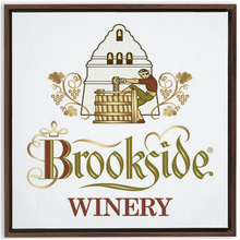 Load image into Gallery viewer, Wine Label Themed Artwork - Brookside Winery Label Print on Canvas in a Floating Frame